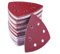 72 Pezzi Fogli Abrasivi Triangoli Carta Vetrata, 6 Fori, 90 x 90 x 90mm, Vari Grana: P40, P60, P80, P120, P180, P240 per Levigatura Lucidatura
