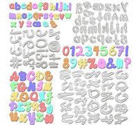 72 Pezzi Fustelle Metallo Alfabeto Numeri e Lettere Fustelle in Metallo 26 Fustelle Alfabetiche Fustelle Cutting Dies per Scrapbooking 0-9 Numeri Fustelle per fai da te Scrapbook Card (3 Stili)