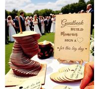72 pezzi Libro degli ospiti a forma di cuore in legno - decorazione e regalo da ricevere per Matrimonio rustico, Compleanno, Battesimo | Souvenir ricordo alternativo al libro degli ospiti Tagli UnicaL