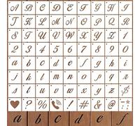72 Pezzi Stencil Lettere per Pittura, 7,62cm Modelli Lettere e Numeri Riutilizzabili Stencil Alfabeto Stencil Numerici Stencil per Verniciatura Spray per Legno Parete Tessuto Segni