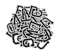 72 pezzi Toppe termoadesive con lettere A-Z, numeri da 0 a 9, lettere termoadesive per tessuti, Lettera Ricamo Patch, applicazione per vestiti, cappelli, jeans, accessori fai da te, colore nero