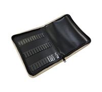 72 slot Manicure Nail Drill Bit Display Holder Storage Bag Organizer, Oro, as described, come descrizione