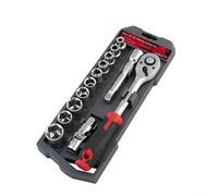 72 Tooth Ratchet Wrench System with 1/4" 3/8" 1/2" Drive Compatibility Bar and 10 socket for technical and domestic task (12,7 mm)