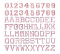 72 toppe in tessuto per ricamo alfanumerico, da applicare con ferro da stiro, con lettere e numeri, da applicare con il ferro da stiro