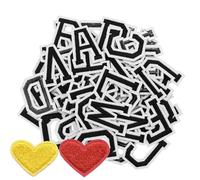 72 toppe ricamate da stirare con lettere dalla A alla Z e numeri da 0 a 9 per vestiti, cappelli, jeans, accessori fai da te, colore: nero