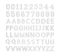 72 toppe termoadesive con lettere dalla A alla Z, toppe ricamate da 0 a 9 numeri, per vestiti, scarpe, borse, cappelli, jeans, vestiti fai da te, colore: bianco