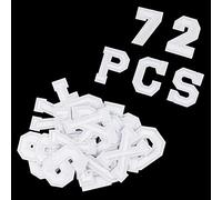 72 toppe termoadesive con numeri e lettere, ricamate, lettere dalla A alla Z, 0-9, per vestiti, cappelli, jeans, accessori fai da te, colore bianco