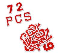 72 toppe termoadesive con numeri e lettere, ricamate, lettere dalla A alla Z, 0-9, per vestiti, cappelli, jeans, accessori fai da te, rosso
