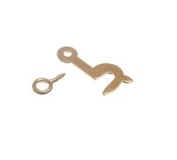 72 X Gancio Laterale 25mm Mano Sinistra Acciaio Placcato Ottone con Occhiello