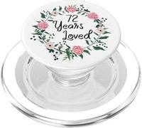 72 Years Loved Men Women Floral 72 Year Old 72th Birthday PopSockets PopGrip per MagSafe