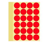 720 adesivi con punti adesivi da 32 mm, rotondi, codice colore, etichette autoadesive per scrivere e fai da te (rosso, 3,2 cm)