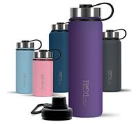 720°DGREE Borraccia termica 1 litro "noLimit" - Bottiglia acqua termiche in acciaio inox - Senza BPA - Borracce perfetto per bevande (950ml) calde, fredde, università, ufficio, all'aperto +2 Coperchi