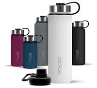 720°DGREE Borraccia termica 1 litro "noLimit" - Bottiglia acqua termiche in acciaio inox - Senza BPA - Borracce perfetto per bevande (950ml) calde, fredde, università, ufficio, all'aperto +2 Coperchi