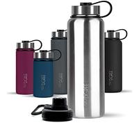 720°DGREE Borraccia termica 1 litro "noLimit" - Bottiglia acqua termiche in acciaio inox - Senza BPA - Borracce perfetto per bevande (950ml) calde, fredde, università, ufficio, all'aperto +2 Coperchi