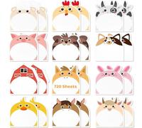 720 Fogli Blocchetti Memo Adesivi, 24 Pezzi Gadget Compleanno Bambini, Mini Animali da fattoria Note Adesive, Regalini Festa Compleanno, Gadget Compleanno Bambini, Gadget Compleanno Bambina