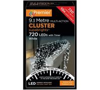 720 LED Multi Azione Bianco Grappolo Luci di Natale con Timer - PREMIER