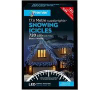 720 Luci A Ghiacciolo Blu E Bianche Con Timer - PREMIER