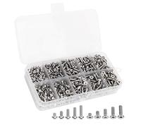 720 pezzi di viti a testa esagonale in acciaio inox, con testa piana e tonda M3x4/6/8/10/12, elementi di fissaggio per hardware con scatola di conservazione per il montaggio di mac