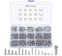 720 Pz M2 M3 M4 Kit Bulloni e Dadi, Set di Viti Bulloni e Dadi a Testa Cilindrica a Torx, Viti a Testa Tonda Torx, Kit di Assortimento Vite a Testa Bottone Torx, Bulloni Viti per Macchine