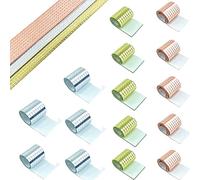 7200 mattonelle a mosaico a specchio, autoadesive, in vero vetro, quadrate, per fai da te, fai da te, argento e oro rosa, 15 fogli (multicolore)