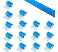 7200 mattonelle a mosaico a specchio, autoadesive, in vero vetro quadrato, per fai da te, argento e oro rosa, 15 fogli (blu)