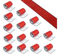 7200 mattonelle a mosaico a specchio, autoadesive, in vero vetro quadrato, per fai da te, argento e oro rosa, 15 fogli (rosso)