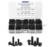 720PCS M3 lega di acciaio viti a incasso, M3x4mm/6mm/8mm/10mm/12mm/12mm Flat Head Hex Socket Viti Assortimento - 10,9 Grado lega acciaio