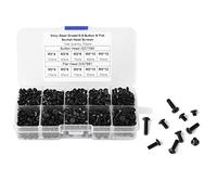 720pcs M3 Vite esagonale assortita, 4 mm 6 mm 8 mm 10 mm 12 mm in acciaio nero in acciaio piatto a testa esagonale con scatola di plastica riutilizzabile
