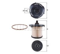 MAHLE / Knecht Filtro carburante KX 387D – Cartuccia per Ford Transit