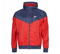727324-660 Nike Sportswear Uomo Giacca a Vento Giacca Leggera Rosso Con...