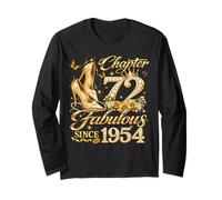 72nd Birthday Queen Chapter 72 Fabulous Since 1954 Women Maglia a Manica