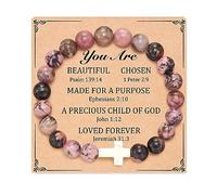 72ore Braccialetto con croce, regalo di Pasqua, cestino di Pasqua, per donne, braccialetti con Gesù, battesimo, cristiano, prima cresima, comunione, regali religiosi per donne gioielli regali