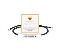 72ore Just Breathe - Braccialetto con scritta "Don't Let the Hard Days Win", regalo motivazionale inciso, regalo motivazionale per donne, regalo motivazionale per donne, Lega, Nessuna pietra preziosa