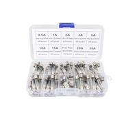 72PCS 9 Valori 6x30mm Fusibili Vetro, Fast-Soffiare Il Vetro Fusibili Assortiti Kit, 250V 0.5A 1A 2A 3A 5A 10A 15A 20A 30A, avec 10 Sede del Fusibile, per la Protezione di Apparecchiature Elettriche