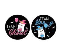 72pz Adesivi per Rivelare il Sesso a Forma di Fantasma Halloween, Decorazioni Autoadesive da 5,1cm per Team Boo-y e Team Ghoul Feste di Rivelazione del Sesso e Baby Shower (Stile 3)