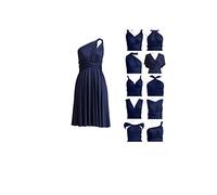 72styles Infinity Abito al Ginocchio per Damigelle d'Onore - Convertibile Multiway Twist Wrap Midi, Blu Navy, M
