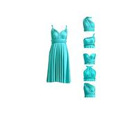 72styles Infinity Abito al Ginocchio per Damigelle d'Onore - Convertibile Multiway Twist Wrap Midi, Turchese, M
