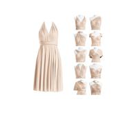 72styles Infinity Abito al Ginocchio per Damigelle d'Onore - Convertibile, Trasformatore Multiway Twist Wrap Midi, Champagne, M