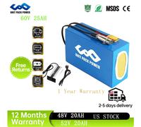 72V 20Ah Ebike batterie Pack 48V 20AH 52V 20AH bicicletta elettrica Escooter 60V 25AH per 3000W 500W 750W 1000W 1500W 1800W 2000W