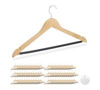 72x grucce appendiabiti appendini magliette pantaloni stampelle legno naturale