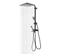 73-116 cm, regolabile in altezza, set completo, sistema doccia, nero | Set doccia multifunzione con doccetta a mano, doccetta, pistola a spruzzo e uscita acqua, tubo doccia da 150 cm