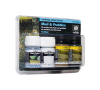Vallejo Val73189 - Set di 4 colori per modellare, pigmenti fanghi e pozzanghere, 4 x 35 ml, 35 ml (confezione da 4)