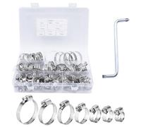 73 Pezzi Fascette Stainless Steel, Fascetta a Vite Stringitubo Regolabili per Tubi Gamma 6-38mm, in acciaio inox morsetto per tubo set di 7 misure, per Tubo Acqua, Tubo Auto, Tubo Gas