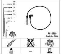 7303 NGK Kit cavi accensione per SEAT,VW