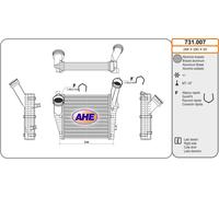731.007 AHE Intercooler per AUDI,PORSCHE,VW