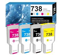 738 738XL Cartucce d'inchiostro 300-ml per Cartuccia d'inchiostro hp 738 per hp738 498N8A 676M7A 676M8A 676M9A Sostituzione per HP DesignJet T850 T950 Plotter Stampante(Nero, Ciano, Magenta, Giallo)