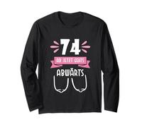 74 da Qui Si Va in Discesa Maglietta Compleanno Divertente Maglia a Manica