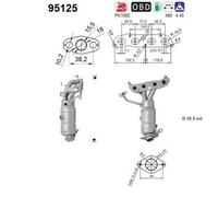 ASA Selection Catalizzatore 74 kW 101 CV per Toyota Corolla Tre Vol E15 1.33