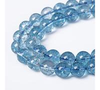 74 pezzi 10 mm topazio blu cristallo cristallo pietra naturale perline sciolte rotonde orecchini 81,3 cm, 2 fili