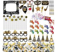 74 Pezzi Anno Nuovo 2026 Photo Booth Accessori, Occhiali Capodanno 2026, Cannone Spara Coriandoli, Happy New Year Occhiali, 2026 Capodanno Festa Photo Booth, Decorazioni capodanno 2026